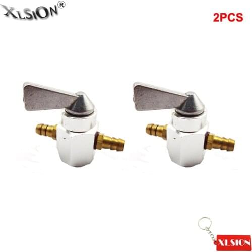 XLSION Aftermarket 2Pcs 1/4" Petrol Gas Fuel Shut Off Inline Petcock Valve Switch For Honda ATV Dirt Bike Motorcycles