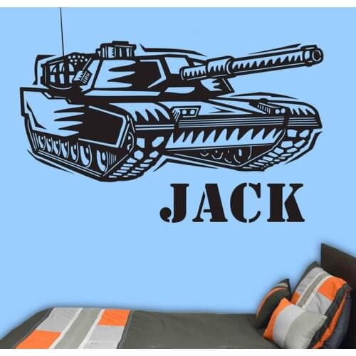 YOYOYU Tank Vinyl Wall Stickers For Kids Room Personailsed Custom Name Decal Bedroom Home Decoration Art Poster Mural ZX397