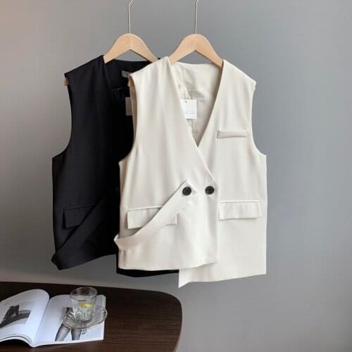 2020 Spring Coat V-Neck Pure Color Csausl Vest Tops For Women Chaleco Mujer Gilet Casaco Feminino