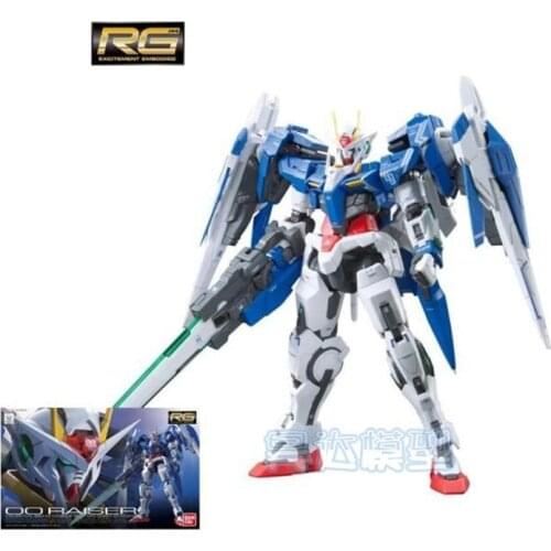 14CM Original Bandai RG 18 1/144 OO RAISER 00RAssembly Action Figureals Brinquedos Model Robot Mobile Suit Kids Toys