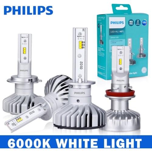 9012 LED HIR2 Philips X-treme Ultinon LED H4 H7 H11 HB3 HB4 9005 9006 Car Head Light Auto Lamps 6500K White 200% More Bright 2X
