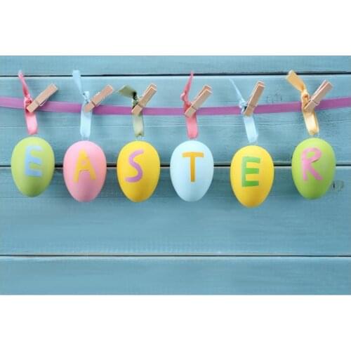 3x5ft Happy Easter Color Eggs Vinyl Photography Background For Baby Wooden Wall Backdrop For Children photo studio Props