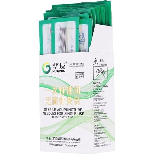 500Pcs Aseptic disposable acupuncture needle for single use with tube Acupuncturist beauty massage needle