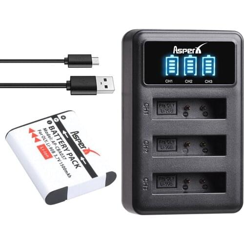 1× 1500mAH Li-90B Li 90B Li-92B Camera Battery + LED 3-Ports Charger for Olympus XZ-2 SH-50 SH-1 SP-100 Tough TG-1 TG-2 TG-3 TG4