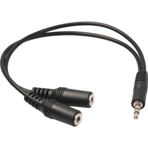 Banggood 3.5mm Male to Dual Female Plug Jack Audio Stereo for Headset Earphone Mic Splitter Adapter Connector Extender Cable