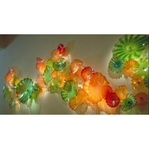 Free Shipping 100% Hand Blown Glass Wall Lamp Plates Decoration