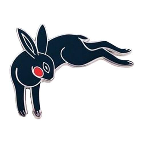 Black red rabbit pin