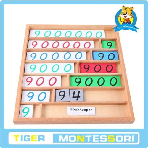 Montessori material wooden educational toy mathematics Bank Game
