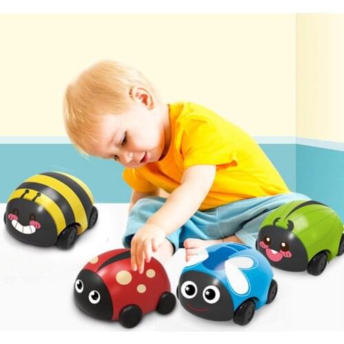 Children Cute Plastic Bee Ladybug Pull Back Car Inertia Truck Baby Toys YH-17