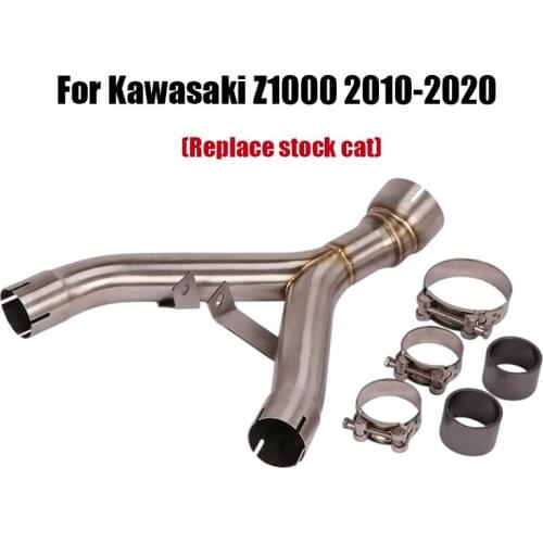 For Kawasaki Z1000 2010-2020 Modified Catalyst Pipe Motorcycle Exhaust Mid Link Pipe Connecting Tube Stainless Steel Slip On