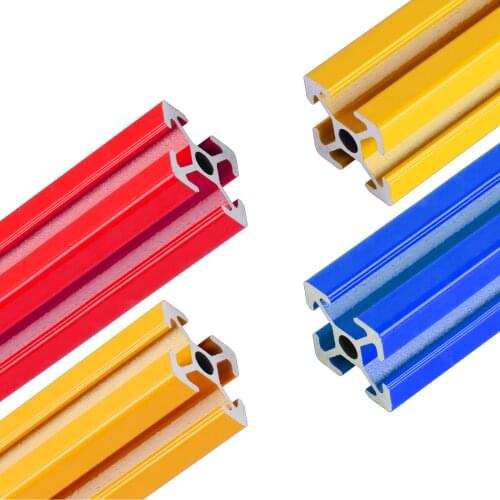 2 Pcs Blue 2020 Aluminum Profile Extrusion 100mm to 500mm Length Linear Rail 200mm 400mm 500mm for DIY 3D Printer Workbench CNC