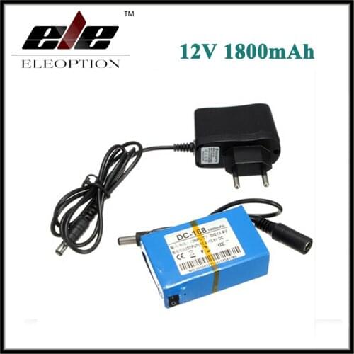 Eleoption Portable DC-168 DC 12V 1800mAh Rechargeable Li-ion Battery for CCTV Camera wireless Camera Baby monitor With Plug