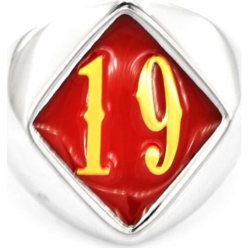 FANSSTEEL Stainless Steel Jewelry Custom Make eNamel 2 Letters IInitials Name Alphabet Number Ring Personalized Customized gift