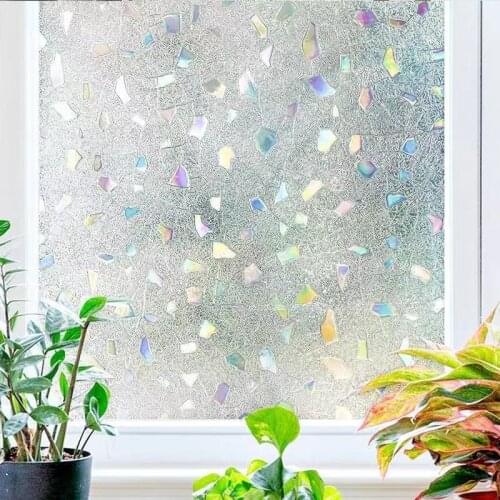 Stone Glass Film Electrostatic Privacy Protection Heat Control Frosted Anti-UV Removable Reusable For Window Door Cabinet Table