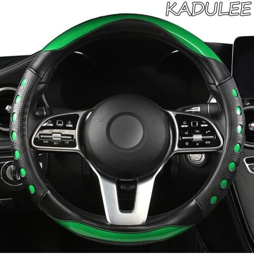 KADULEE Microfiber Leather Car Steering Wheel Cover For Nissans Qashqai Xtrail t32 Juke Note Tiida Almera Rogue Almera