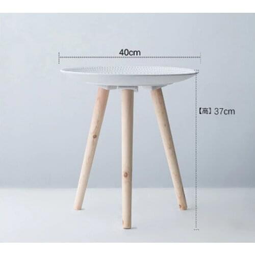 Creative Round Nordic Wood Coffee Table Bed Sofa Side Table Tea Fruit Snack Service Plate Tray Small Desk Living Room Furniture
