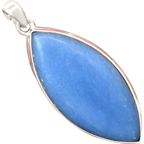 Genuine ANGELITE Pendant 925 Sterling Silver, 52 mm, AP6451
