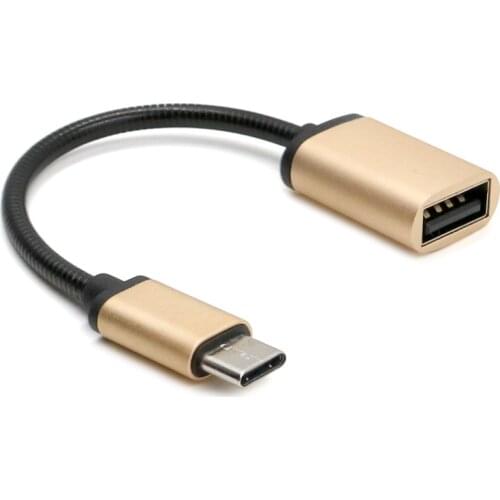 Metal Type-C USB 2.0 To USB 2.0 OTG Adapter Type C Data Cable Connector For Computer PC For Cell Phone