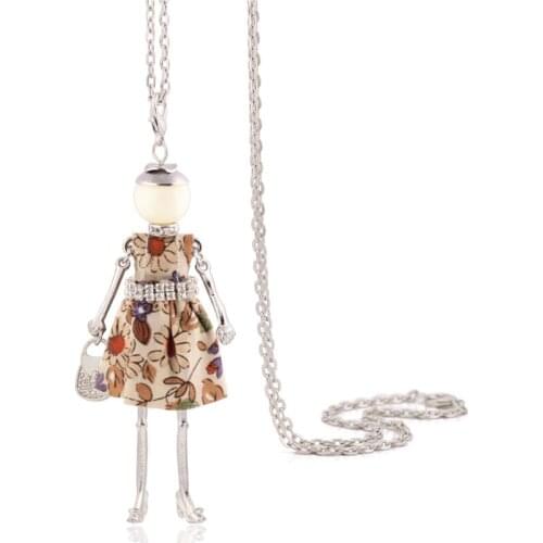Fashion Long Necklace For Women Statement Doll Girl Pendant Long Charms Big Choker Jewelry Christmas Gift