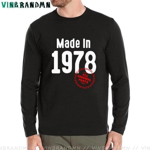 Retro Classic 40th Birthday Gift Vintage 1978 All Original Parts T Shirts Men Casual Cotton Comfortable long sleeve t-shirt