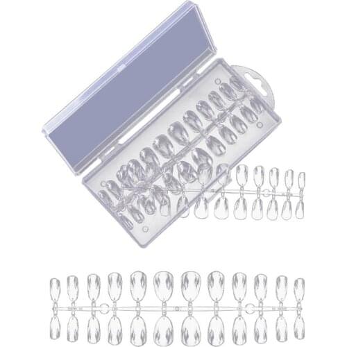 240PCS Nail Tips Clear Seamless Fake Nails Transparent Artificial Nails DIY Nail Art Manicure Tools for Women Beauty Nail Tools