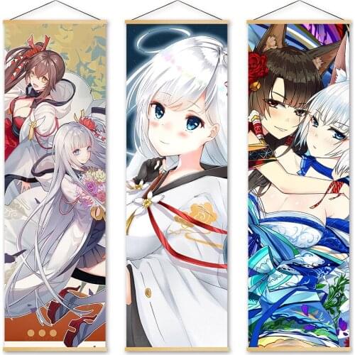 Wall Art Canvas Azur Lane Pictures Modern Painting Print Poster Solid Wood Hanging Scrolls Animation Character Home Decoration