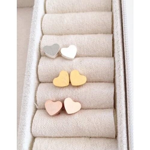 Wholesale 10piece Love Heart Earing Fashion Women Jewelry Stainless Steel Tiny Cute Girl Ear Studs Rose Gold Color Brinco Gifts