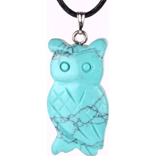 Wholesale 24pcs/lot fashion assorted natural stone Picasso mix carved owl charm Noctua pendants for jewelry making free shipping