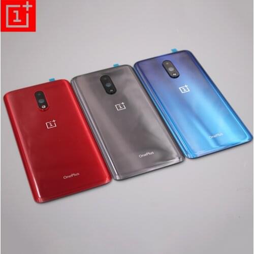Original Oneplus 7 p7819 Battery Back Cover Glass Rear Door Housing Replacement Repair Parts For One Plus 1+ 7 With Camera Lens