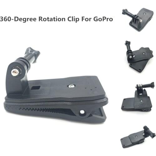 360 Degree Rotary Backpack Hat Clip Clamp Mount for Gopro Hero 5 3 4 Session SJCAM SJ4000 For Xiaomi Yi 4K Go Pro Accessory
