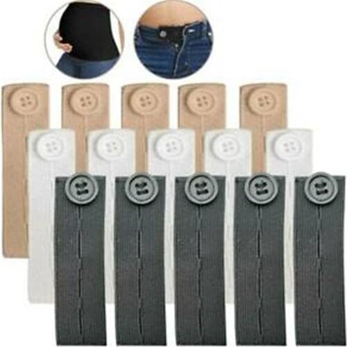 5pcs New Unisex Waist Band Pant Extender Belt Tight Trousers Jeans Skirts Maternity Button Hooks Waist Belt Garment Accessories