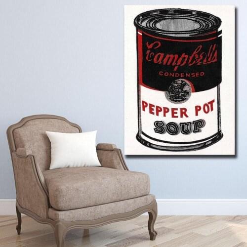 Pop Art Print Wall Painting Andy Warhol Campbells Soup Pepper Pot Soup Decorative Picture Art Prints for Living Room Unframed