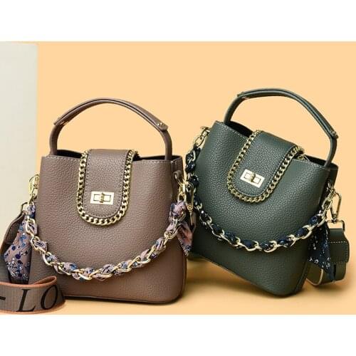 Luxury Brand Totes Fashion Woman Handbags High Quality Leather Ladies Shoulder Bags Female Scarves Chain Crossbody Bags Designe