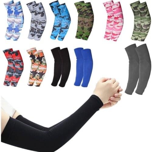 Unisex Bicycle Sleeves Breathable Elbow Pad Summer Running UV Protection Outdoor Men Nylon Cool Arm Sleeves Fitness Armguards