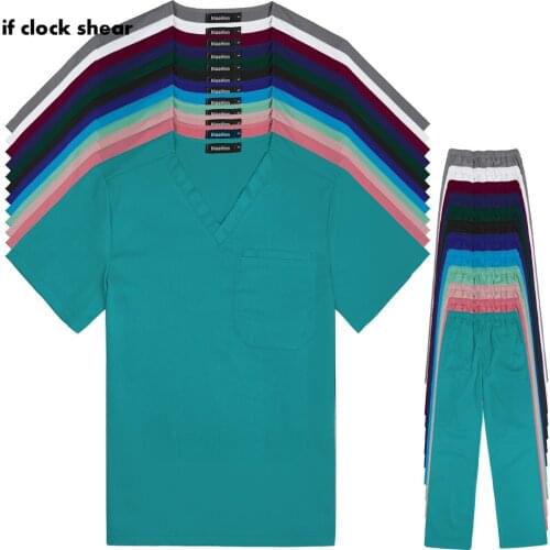 S-3XL Scrubs Uniforms Sets Medical Uniforms High Quality Stretch Fabric Dental Clinic Uniform Non-sticky Hair Pet Store Workwear