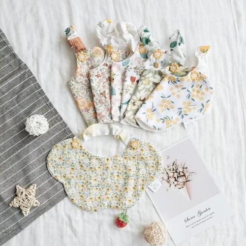 0-3 Years Old Soft Cotton Bibs Floral Printing Newborn Saliva Towel Baby Boys Girls Feeding Apron Elastic Bandana Feeding Stuff