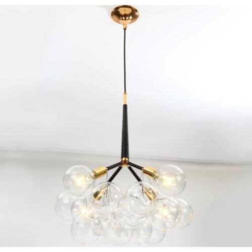 Modern LED Glass Chandelier Lighting Living Room Bedroom Chandeliers Creative Home Hang Lighting Fixtures 9 /12 /18 Heads
