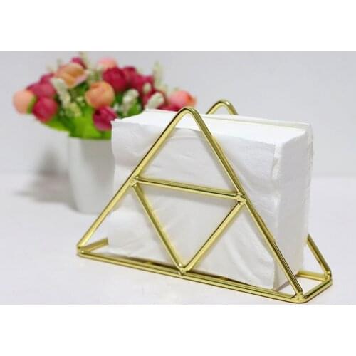 Iron Triple-cornered Napkin Rack Office Wedding Desktop Ornament Napkin Holder Table Decoration for Home Hotel