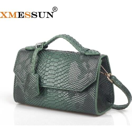 XMESSUN Brand Designer Python Leather Crossbody Bags for Women 2021 Summer Totes Shoulder Bag Lady Luxury Handbags and Purses