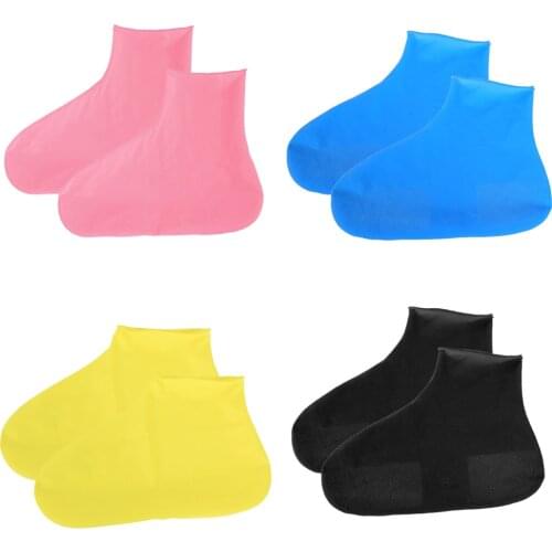 1 Pair Silicone Waterproof Rain Shoes Covers Unisex Slip-Resistant Rain Boot Overshoes Outdoor Supplies S/M/L Code
