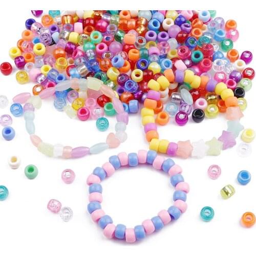 100pcs Acrylic Bracelet Beads Round Loose Spacer Beads For Jewelry Making DIY Bracelets Accessories Kid Creative Toys Gifts