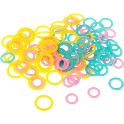 120 Pieces Mixed 2 Size Multi-Colored Stitch Marker Rings For DIY Knitting Craft