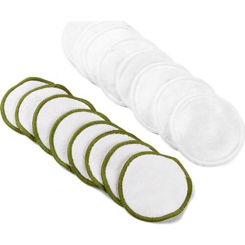 16Pcs Cotton Make Up Cleaning Removal Cotton Pad Soft Reusable Bamboo Fiber Washable Rounds Pads For Face Eye Beauty Tool