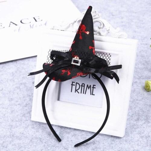2021 Unique Headband Pointed Witch Hat Halloween Decoration For Children Adults Halloween Witch Party Headband Non-toxic