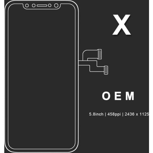 5 Pcs OEM For iPhone X LCD 5.8" Display Screen +Touch Digitizer Replacement Assembly (camera ring+ear mesh+sensor ring)