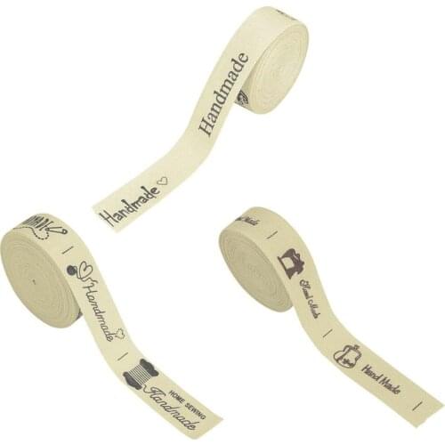 5 Yards/Lot Handmade Printed Cotton Ribbons DIY Sewing Clothes Label Tags Box Craft Wedding Party Decoration Gift Package