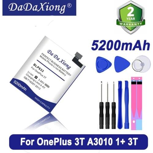 Da Da Xiong 4750mAh BLP633 Battery for OnePlus 3T A3010 1+ 3T Phone OnePlus 3 Cell Phone Battery