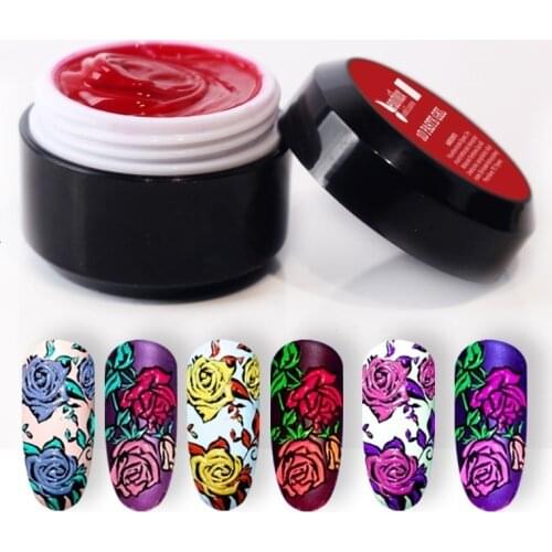 Beautilux 1pc 3D Gel Paste No Sticky Layer Nail Art Design Carving Painting Nails Gel Polish Salon Professional DIY Manicure 6g