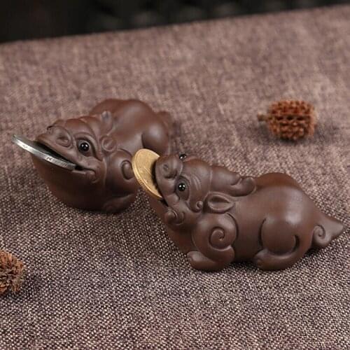 Boutique Tea Ceremony Home Decoration Ceramic Crafts Purple Clay Brave Troops Tea Pet Raise Money Tea Pet