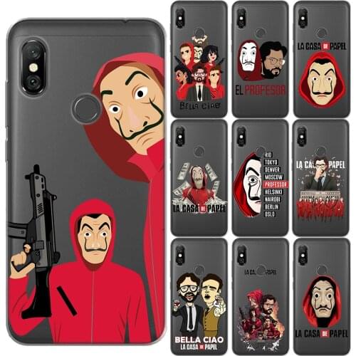 Spain TV LA CASA DE PAPEL Soft Silicone Case Cover For Xiaomi Mi 5X 6X 9 SE 8 Pro A1 A2 A3 Redmi Note 8 7 6 10 Pro 4 4X 5